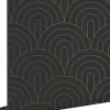 ESTAhome papier peint art déco noir et blanc - 53 cm x 10.05 m - 139742