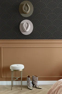 ESTAhome papier peint art déco noir et blanc - 53 cm x 10.05 m - 139742