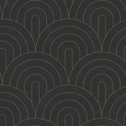 ESTAhome papier peint art déco noir et blanc - 53 cm x 10.05 m - 139742