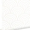 ESTAhome papier peint art déco blanc et or - 53 cm x 10.05 m - 139215
