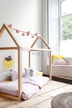 ESTAhome papier peint art déco blanc et or - 53 cm x 10.05 m - 139215
