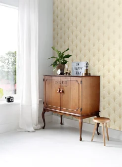 ESTAhome papier peint art déco beige et or - 53 cm x 10.05 m - 139458