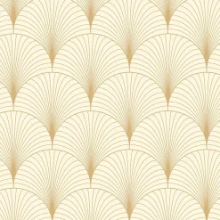 ESTAhome papier peint art déco beige et or - 53 cm x 10.05 m - 139458