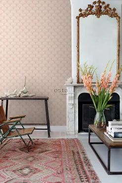 ESTAhome papier peint art déco rose clair - 50 x 900 cm - 139465