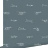 ESTAhome papier peint avions et hélicoptères bleu gris - 53 cm x 10.05 m - 139509