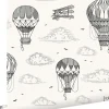 ESTAhome papier peint ballons à air chaud noir et blanc - 50 x 900 cm - 139715