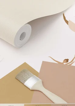 ESTAhome papier peint ballerines terracotta et rose lilas - 53 cm x 10.05 m - 139536