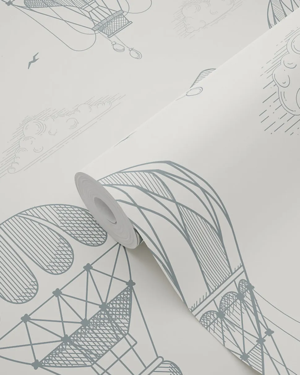 ESTAhome papier peint ballons à air chaud vieux blanc - 50 x 900 cm - 139716