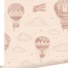 ESTAhome papier peint ballons à air chaud rose terracotta - 50 x 900 cm - 139717