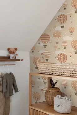 ESTAhome papier peint ballons à air chaud beige et terracotta - 53 cm x 10.05 m - 139801