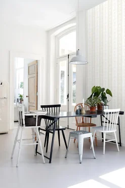 ESTAhome papier peint baroque blanc et argent - 53 cm x 10.05 m - 136846