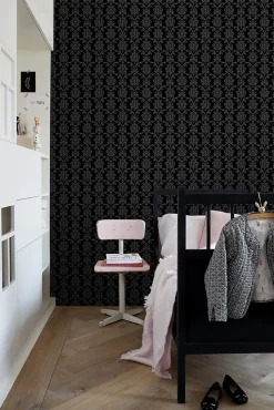 ESTAhome papier peint baroque noir - 53 cm x 10.05 m - 136825