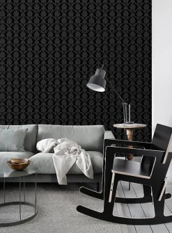 ESTAhome papier peint baroque noir - 53 cm x 10.05 m - 136825