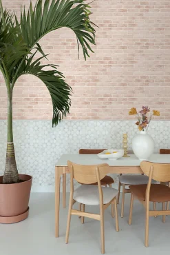 ESTAhome papier peint brique rose pêche clair - 53 cm x 10.05 m - 139166