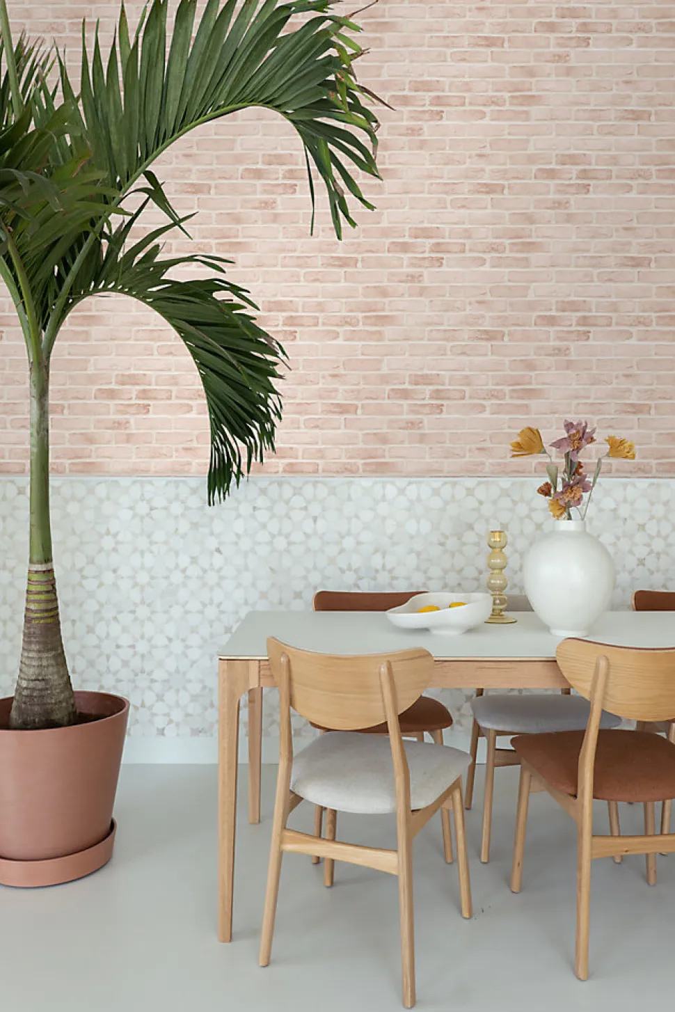 ESTAhome papier peint brique rose pêche clair - 53 cm x 10.05 m - 139166