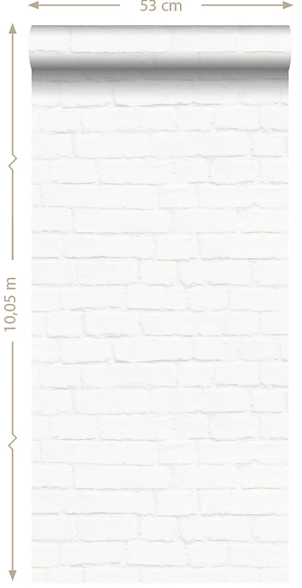 ESTAhome papier peint brique blanc - 53 cm x 10.05 m - 138533