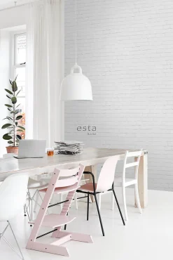 ESTAhome papier peint brique gris clair - 53 cm x 10.05 m - 139192