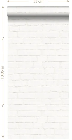 ESTAhome papier peint brique blanc cassé - 53 cm x 10.05 m - 138532