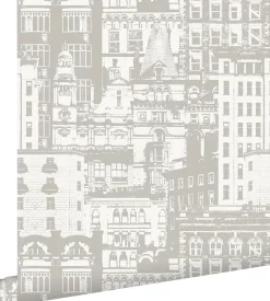 ESTAhome papier peint bâtiments beige - 53 cm x 10.05 m - 138223