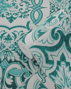 ESTAhome papier peint carreaux de ciment turquoise - 53 cm x 10.05 m - 148635