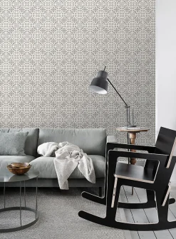 ESTAhome papier peint carreaux de ciment taupe - 53 cm x 10.05 m - 128045
