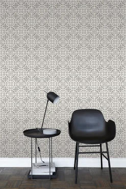 ESTAhome papier peint carreaux de ciment taupe - 53 cm x 10.05 m - 128045