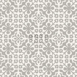ESTAhome papier peint carreaux de ciment taupe - 53 cm x 10.05 m - 128045
