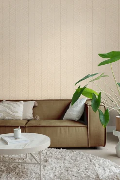ESTAhome papier peint chevron rose pêche clair - 53 cm x 10.05 m - 139450