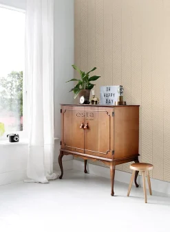ESTAhome papier peint chevron rose pêche clair - 53 cm x 10.05 m - 139450