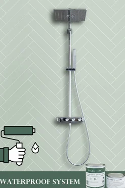 ESTAhome papier peint chevron vert menthe et blanc - 53 cm x 10.05 m - 139221