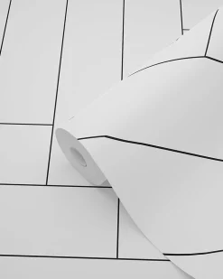 ESTAhome papier peint chevron noir et blanc - 53 cm x 10.05 m - 139219