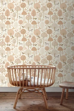 ESTAhome papier peint chiens beige et rose clair - 53 cm x 10.05 m - 139710