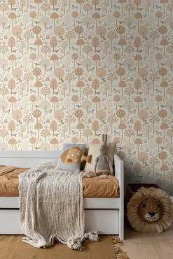 ESTAhome papier peint chiens beige et rose clair - 53 cm x 10.05 m - 139710