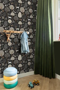 ESTAhome papier peint chiens noir - 50 x 900 cm - 139714