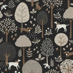 ESTAhome papier peint chiens noir - 50 x 900 cm - 139714