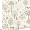 ESTAhome papier peint chiens vert menthe grisé et blanc - 53 cm x 10.05 m - 139709