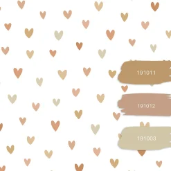 ESTAhome papier peint coeurs terracotta et beige - 53 cm x 10.05 m - 139755