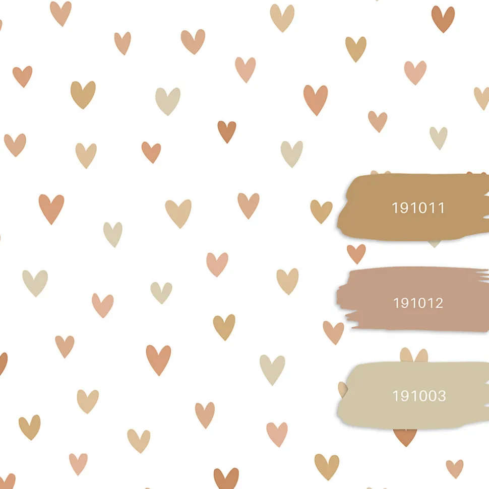 ESTAhome papier peint coeurs terracotta et beige - 53 cm x 10.05 m - 139755