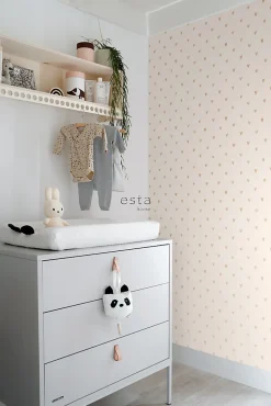 ESTAhome papier peint coeurs or brillant et beige - 53 cm x 10.05 m - 138865