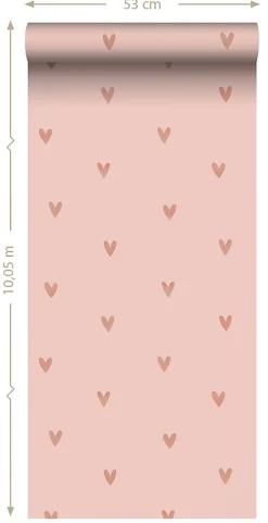 ESTAhome papier peint coeurs rose - 53 cm x 10.05 m - 139770
