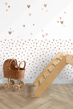 ESTAhome papier peint coeurs terracotta et rose - 53 cm x 10.05 m - 139360