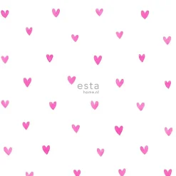ESTAhome papier peint coeurs rose bonbon - 53 cm x 10.05 m - 138866