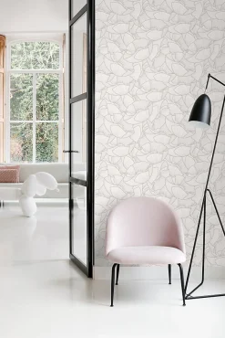 ESTAhome papier peint coquelicots gris et blanc - 53 cm x 10.05 m - 139704
