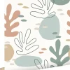 ESTAhome papier peint corail multicolore sur blanc - 50 x 900 cm - 139540