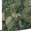 ESTAhome papier peint feuilles vert foncé - 50 x 900 cm - 139851