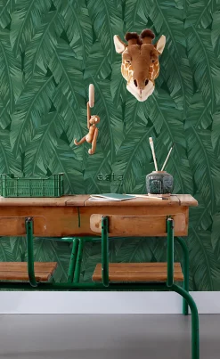 ESTAhome papier peint feuilles de bananier vert émeraude - 53 cm x 10.05 m - 139016