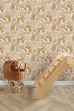 ESTAhome papier peint feuilles beige et couleur sable - 50 x 900 cm - 139678