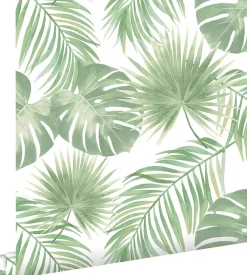 ESTAhome papier peint feuilles tropicales vert menthe - 53 cm x 10.05 m - 139012