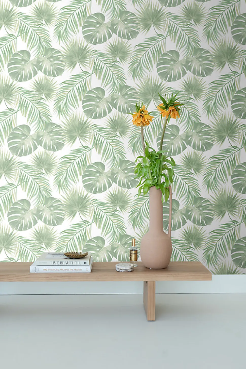 ESTAhome papier peint feuilles tropicales vert menthe - 53 cm x 10.05 m - 139012