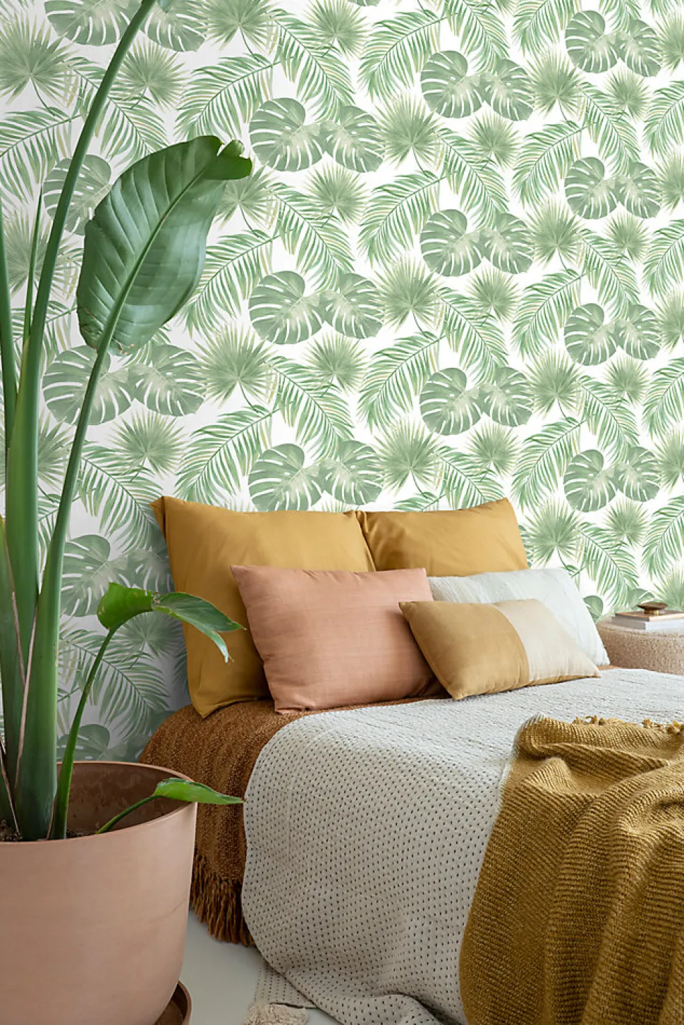 ESTAhome papier peint feuilles tropicales vert menthe - 53 cm x 10.05 m - 139012